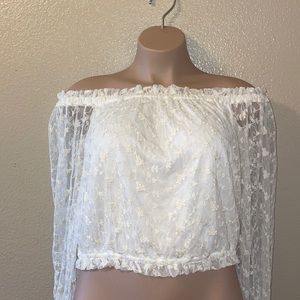 Express White Lace Top